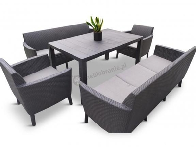 Modułowe meble obiadowe z wysokim stołem do ogrodu Nilamito IX PLUS Grey & Grey